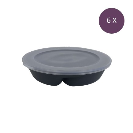6 boîtes à compartiment avec couvercle de 1.5 litres